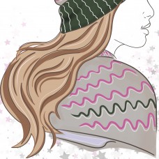 Свободный логотип  для рукодельниц вязания шапки (арт. 78-8)