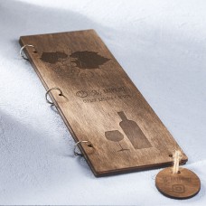 Барное деревянное меню на кольцах